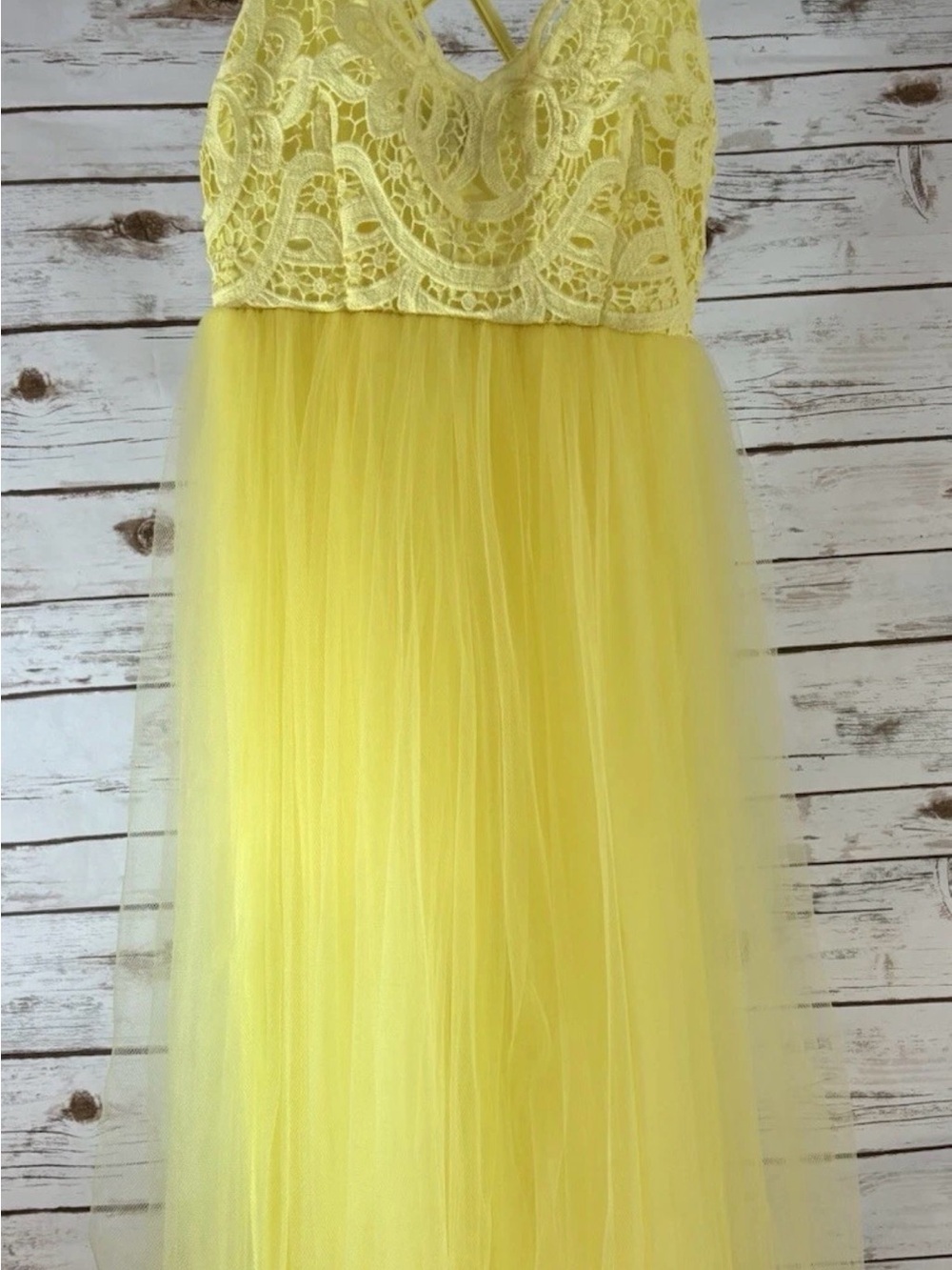 ASOS Yellow Lace Bodice Tulle Party Dress